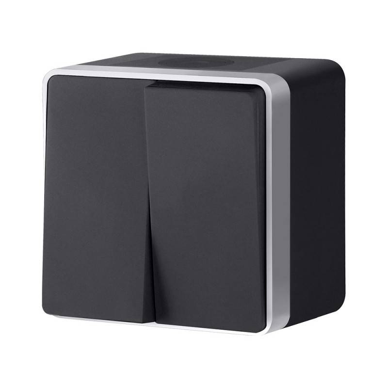Выключатель Werkel W5020234 черный с серебром