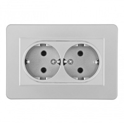 Розетка Arte Milano SET16-double-40-2 silver