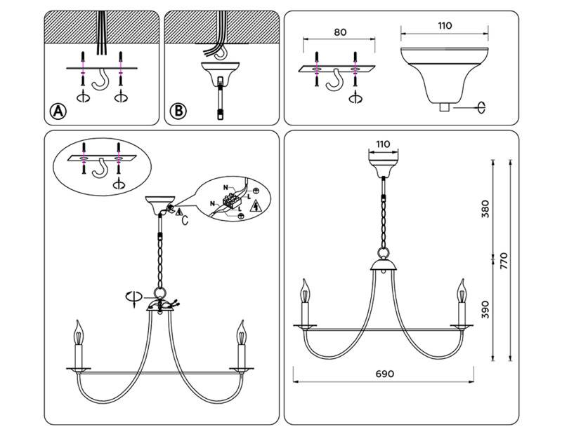 Подвесная люстра Ambrella Light TR9616