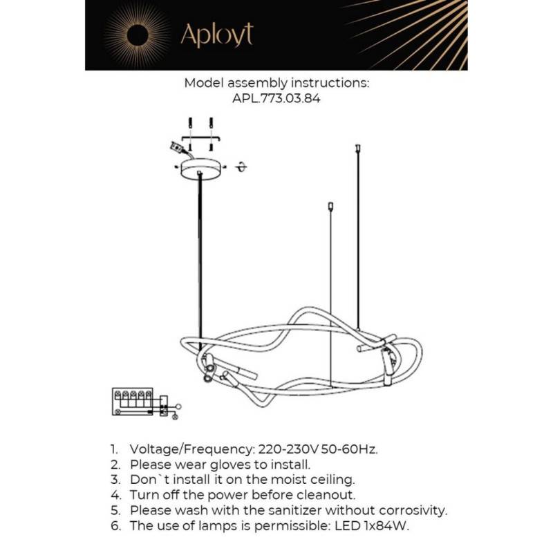 Подвесная люстра APLOYT APL.773.03.84