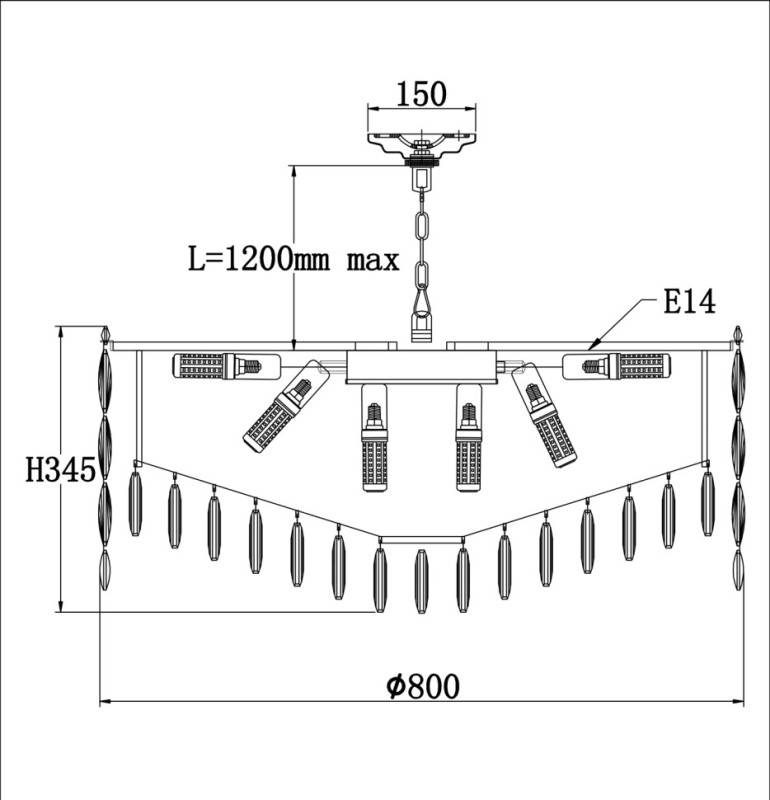 Подвесная люстра Fluorite FL1061-22P