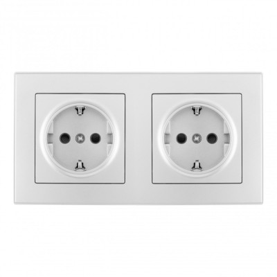 Розетка Arte Milano SET06-2-40-1x2 silver