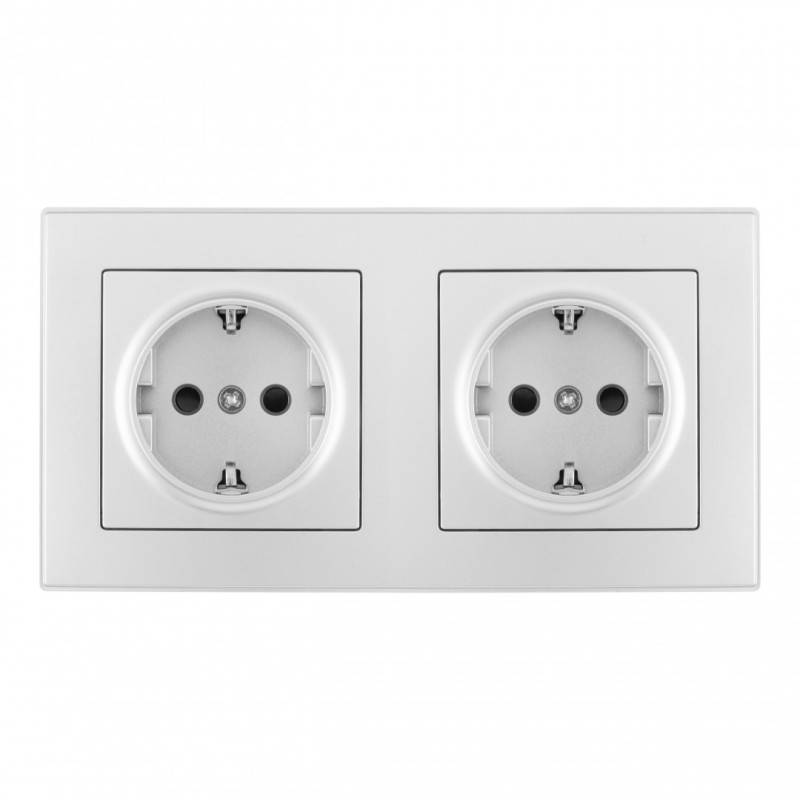 Розетка Arte Milano SET06-2-40-1x2 silver