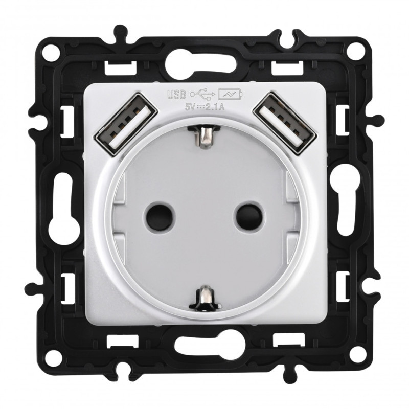 Розетка Arte Milano 217.47-1.silver