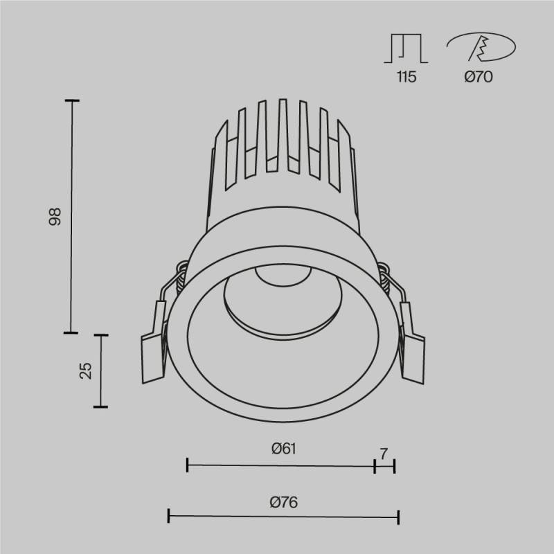 Встраиваемый светильник Maytoni Technical DL117-15W-2.7K-W