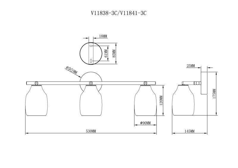Спот Moderli V11841-3C