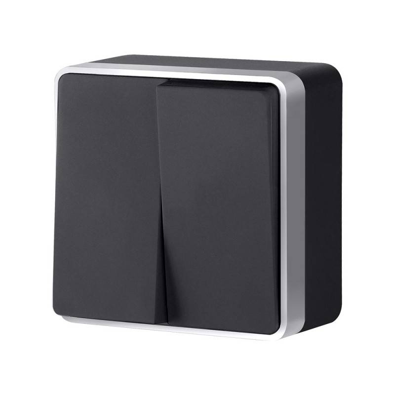Выключатель Werkel W5020034 черный с серебром