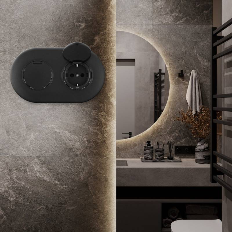 Розетка Arte Milano SET08-2-41-1x2 black