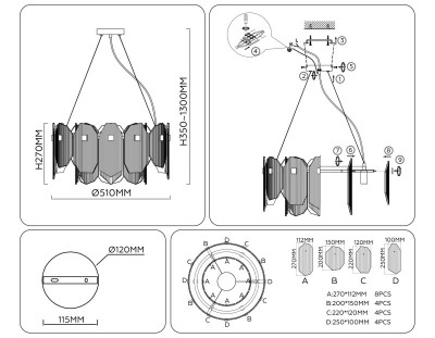 Подвесная люстра Ambrella Light LH31201