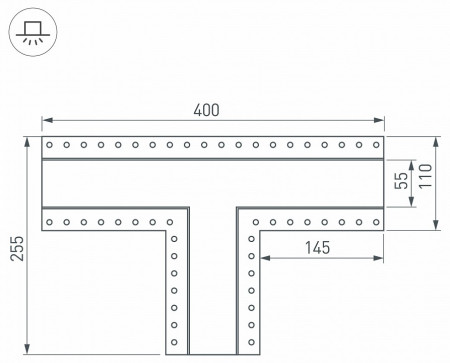 Соединитель угловой T-образный накладной Arlight S-LUX 030133
