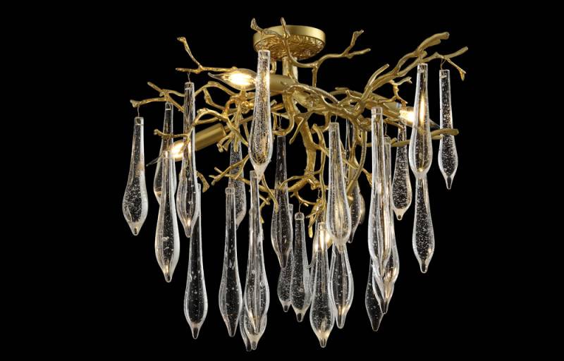 Люстра на штанге Crystal Lux REINA PL5 D600 GOLD PEARL