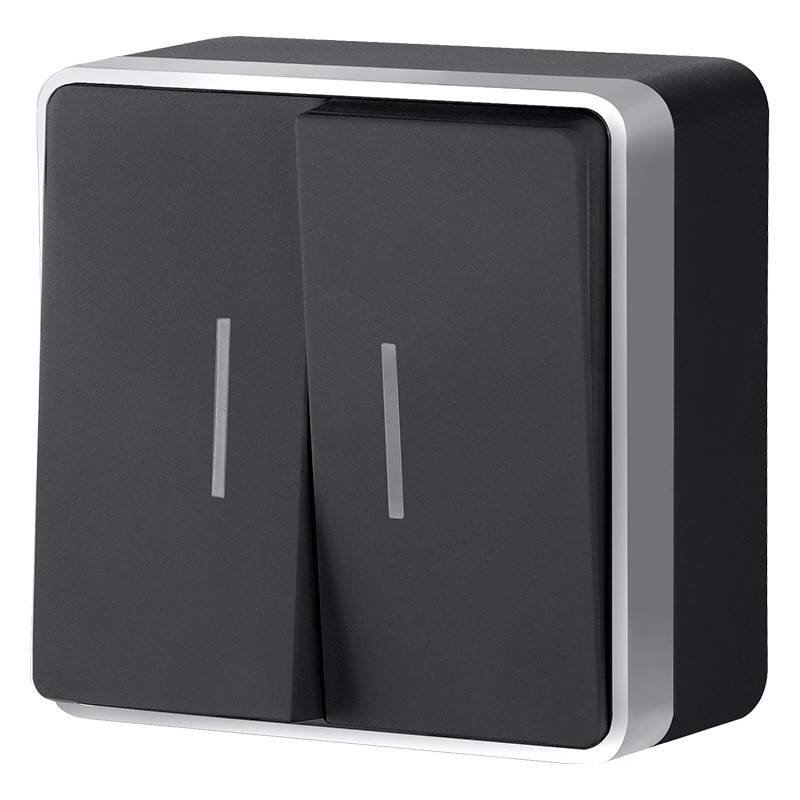 Выключатель Werkel W5020134 черный с серебром