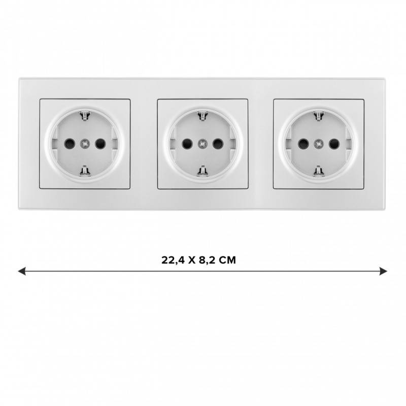 Розетка Arte Milano SET06-3-40-1x3 silver