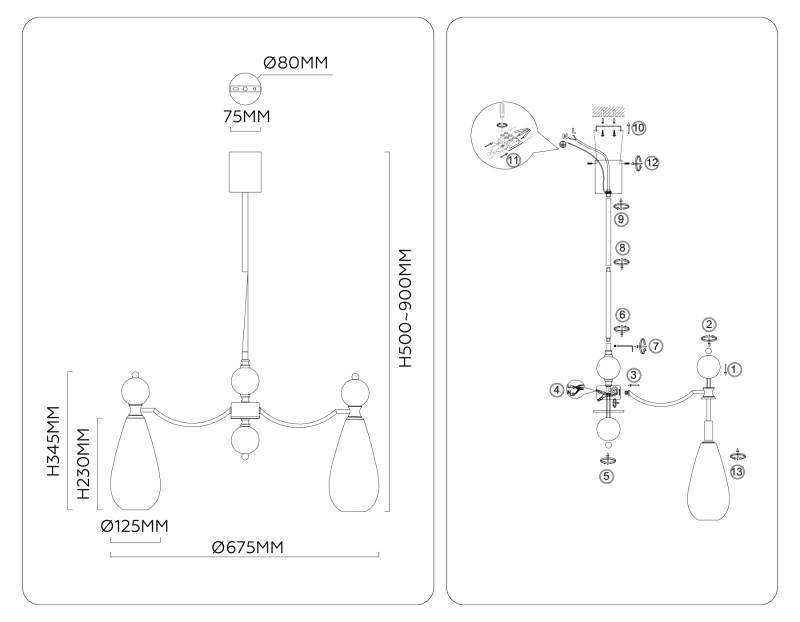 Люстра на штанге Ambrella Light LH53286