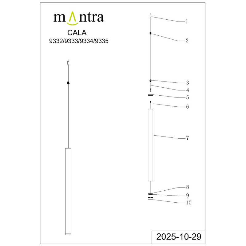 Подвесной светильник Mantra 9335