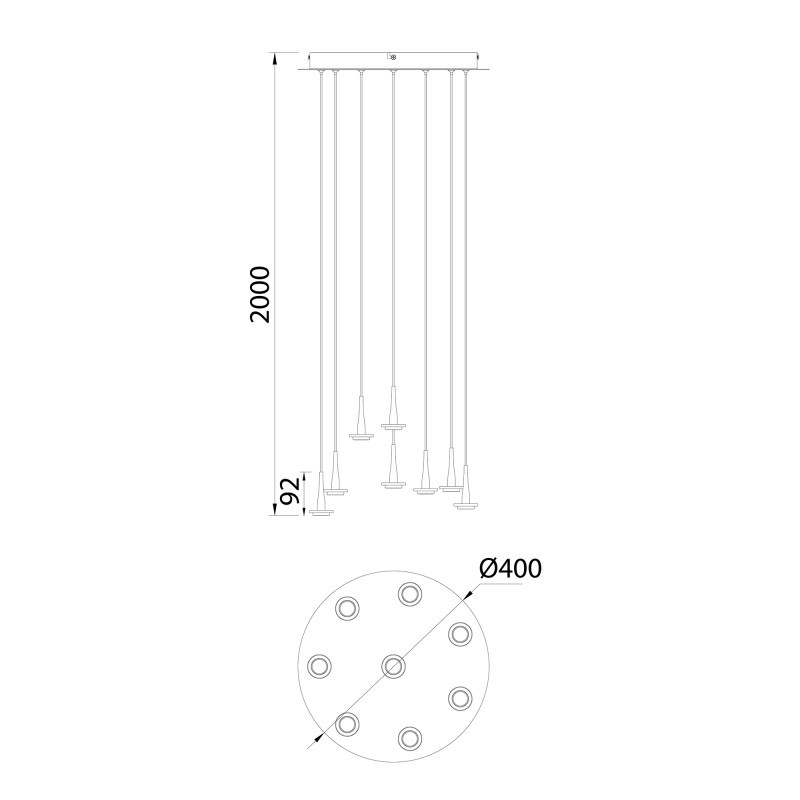 Каскадная люстра Mantra 8933+8PL