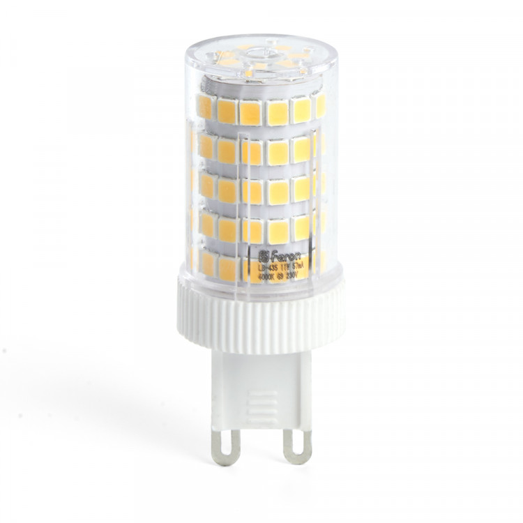 Лампа светодиодная SMD Feron G9, 11W, 220V, Цилиндр, прозрачная пластиковая, 2700К