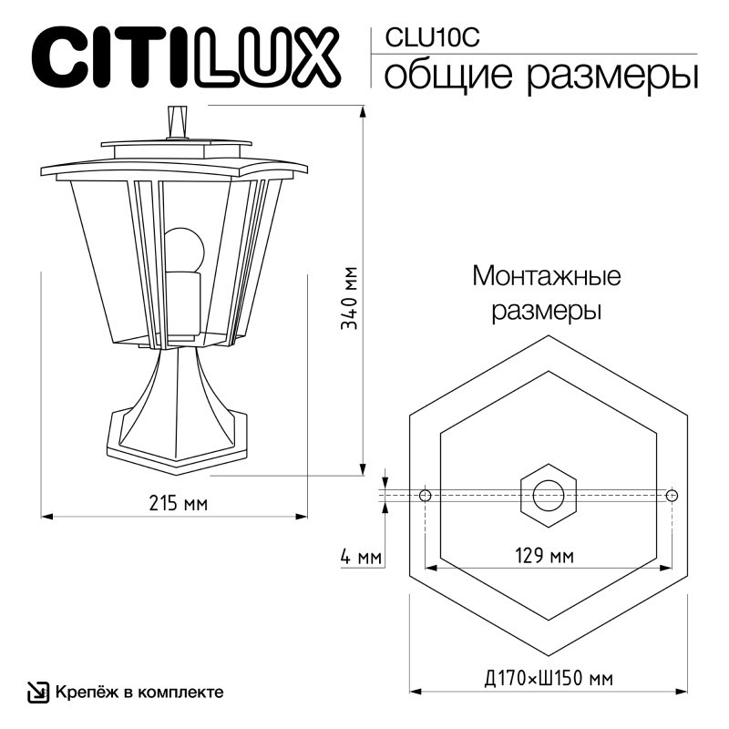 Садово-парковый светильник Citilux CLU10C