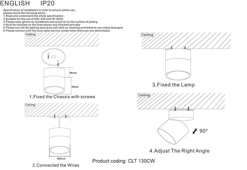Накладной светильник Crystal Lux CLT 130CW WH