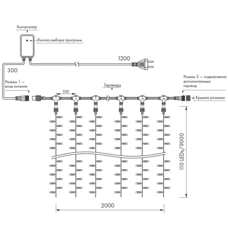 Светодиодный занавес ARdecoled 024875