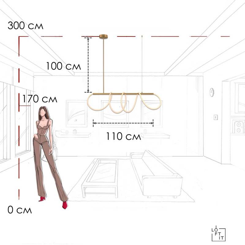 Подвесной светильник LOFT IT 10388P/A Brass