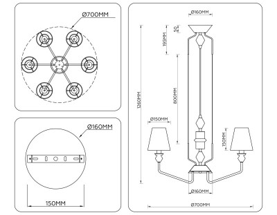 Подвесная люстра Ambrella Light LH75401