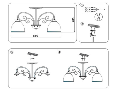 Люстра на штанге Ambrella Light TR3181