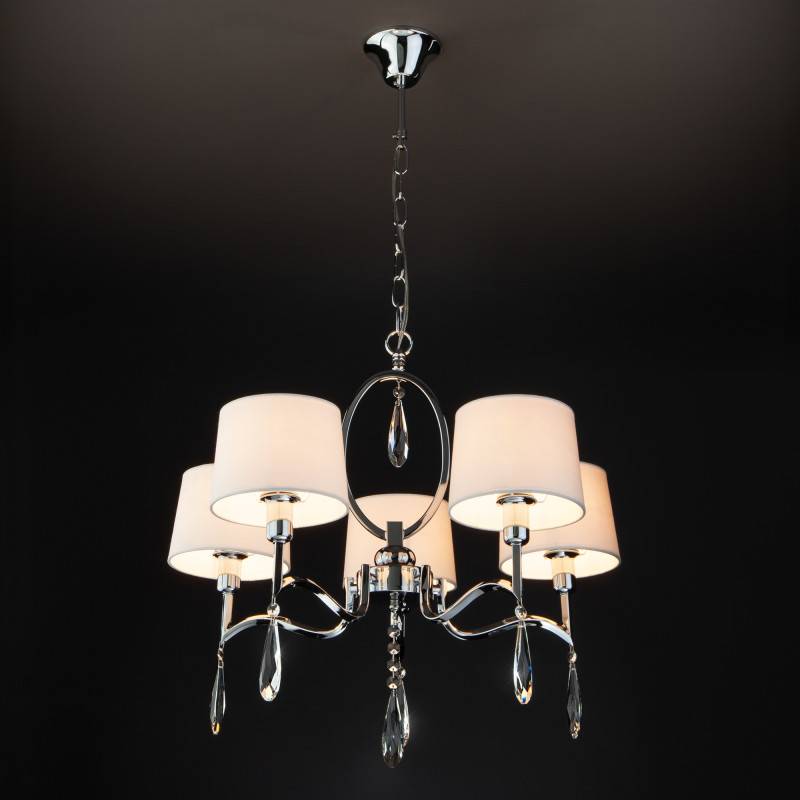 Подвесная люстра Eurosvet 10127/5 хром/прозрачный хрусталь Strotskis Smart (