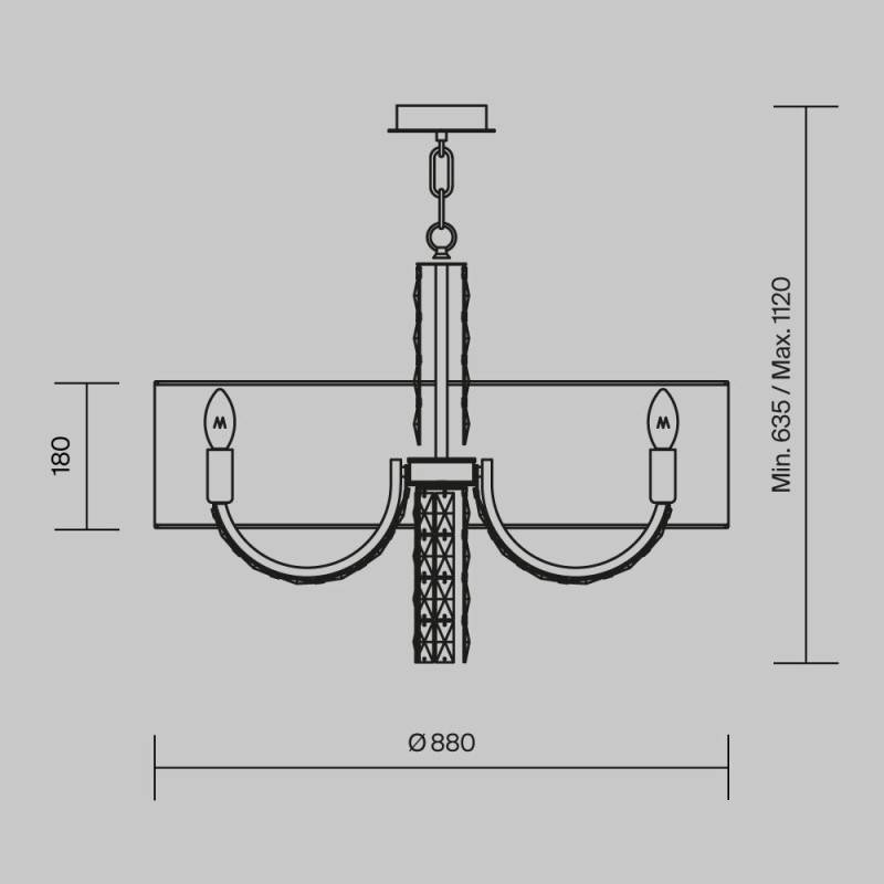 Подвесная люстра Maytoni DIA008PL-08CH