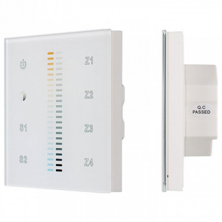 Панель-регулятора ЦТ сенсорная встраиваемая Arlight Sens SR-2830B-AC-RF-IN White (220V,MIX+DIM,4зоны)