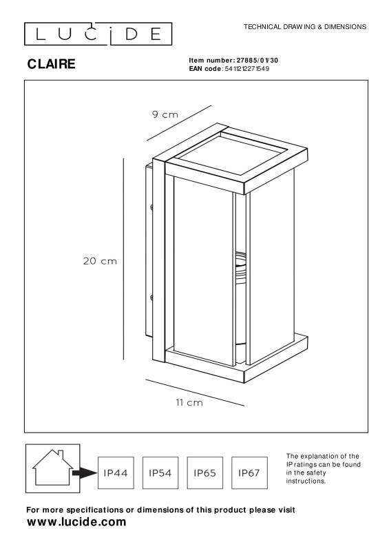 Светильник настенный LUCIDE 27885/01/30
