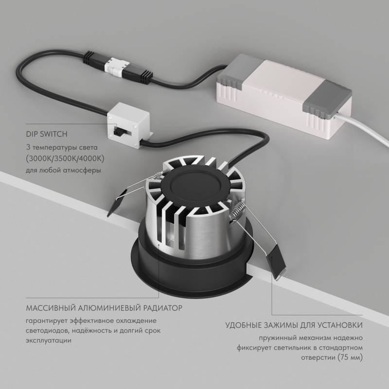 Встраиваемый светильник Denkirs DK2431-BK