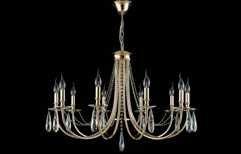 Подвесная люстра Crystal Lux VICTORIA SP10 GOLD/AMBER