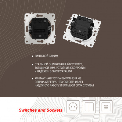 Выключатель Arte Milano 203.30-1.shampan