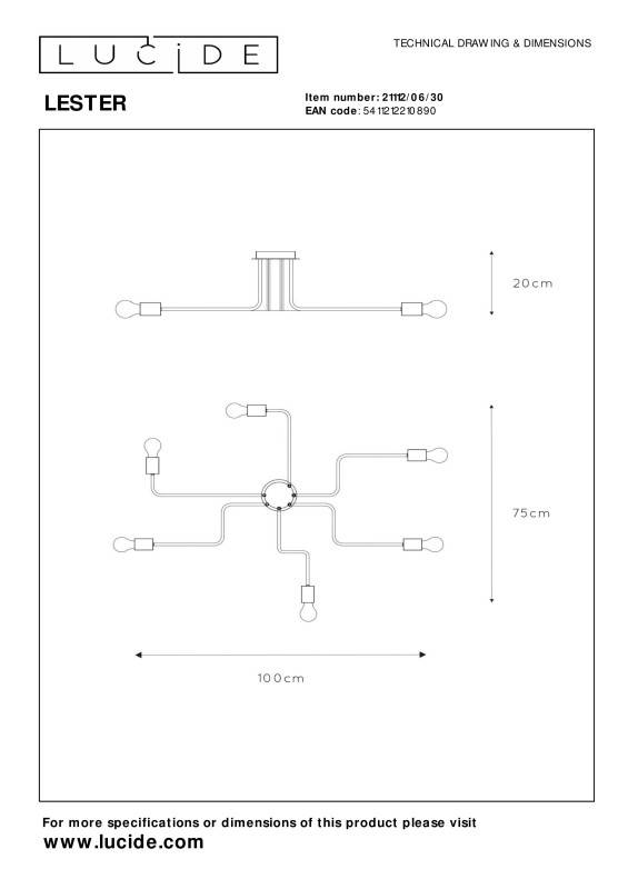Люстра на штанге LUCIDE 21112/06/30