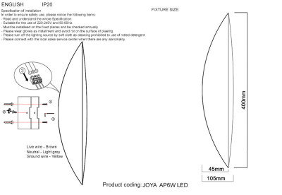 Бра Crystal Lux JOYA AP6W LED GO
