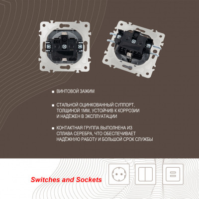 Розетка Arte Milano 203.41-1.silver