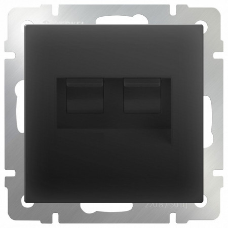 Розетка двойная RJ-11 и Ethernet RJ-45, без рамки Werkel Черный матовый WL08-RJ11+RJ45