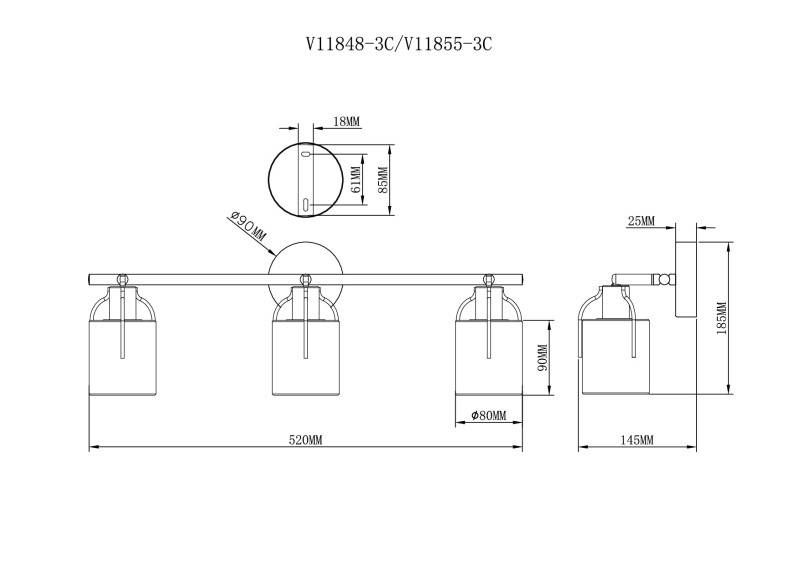 Спот Moderli V11848-3C