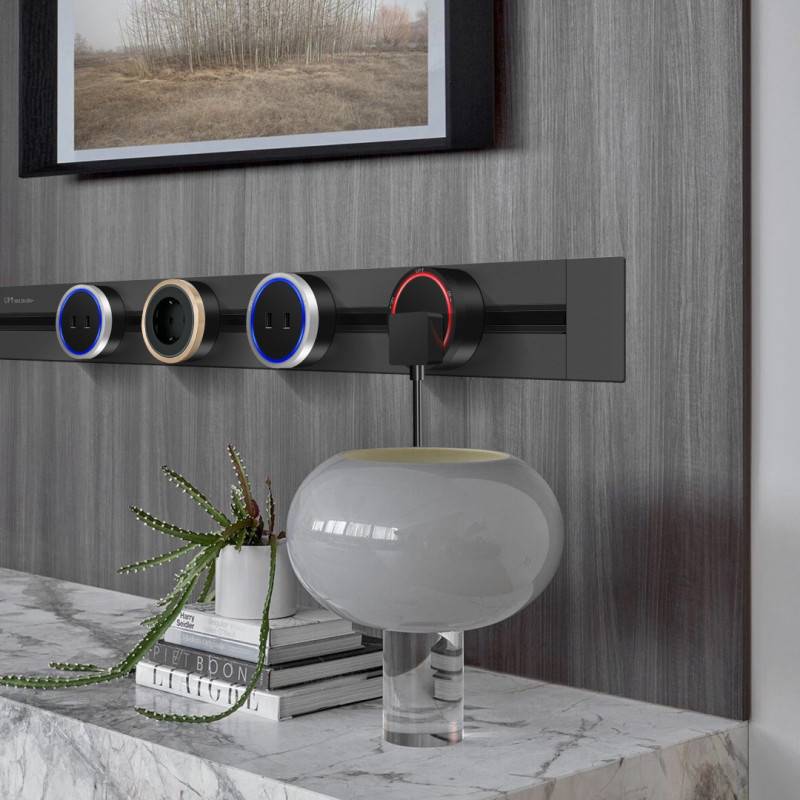 Трековая система розеток Arte Milano 385201TBB/100 Grey