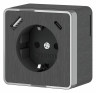 Розетка с заземлением и со шторками и USB Werkel Gallant (графит рифленый) W5071704