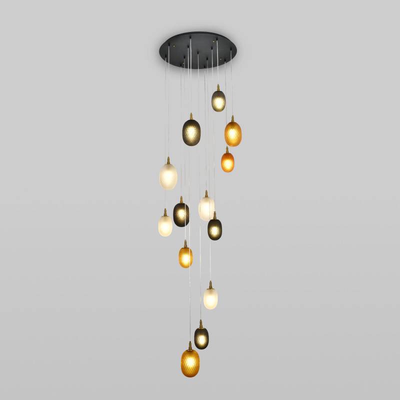 Каскадная люстра Eurosvet 50266 дымчатый/прозрачный/янтарный