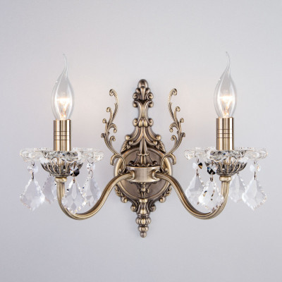 Бра Eurosvet 3281/2 античная бронза/прозрачный хрусталь Strotsk
