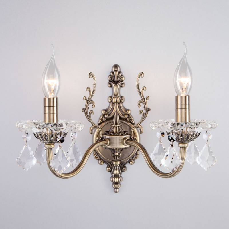 Бра Eurosvet 3281/2 античная бронза/прозрачный хрусталь Strotsk