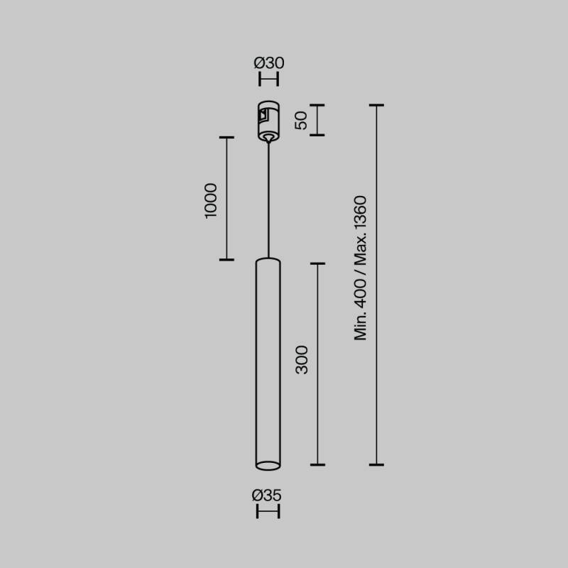 Светильник на шине Maytoni Technical TR155-1-5W3K-PT