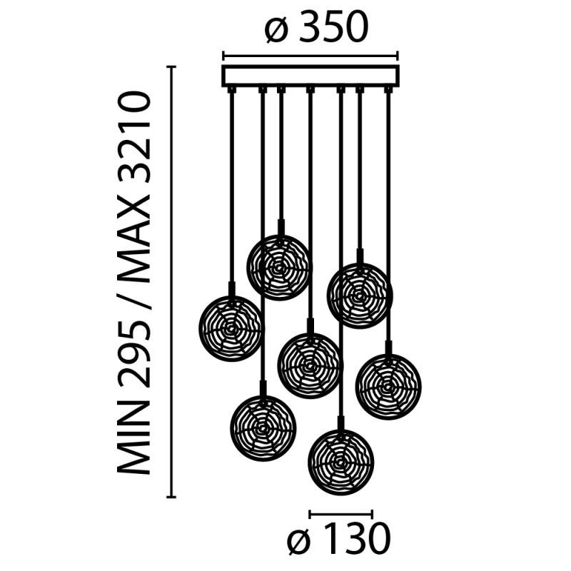 Каскадная люстра Maytoni MOD254PL-07BS
