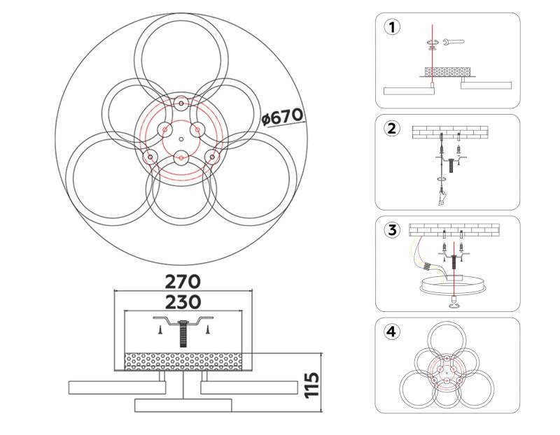 Накладной светильник Ambrella Light FA3844