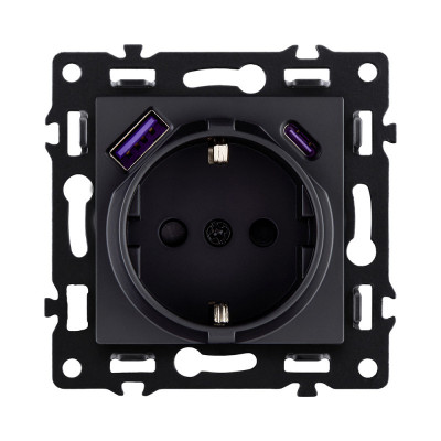 Розетка KOLLINGER AS-016BK