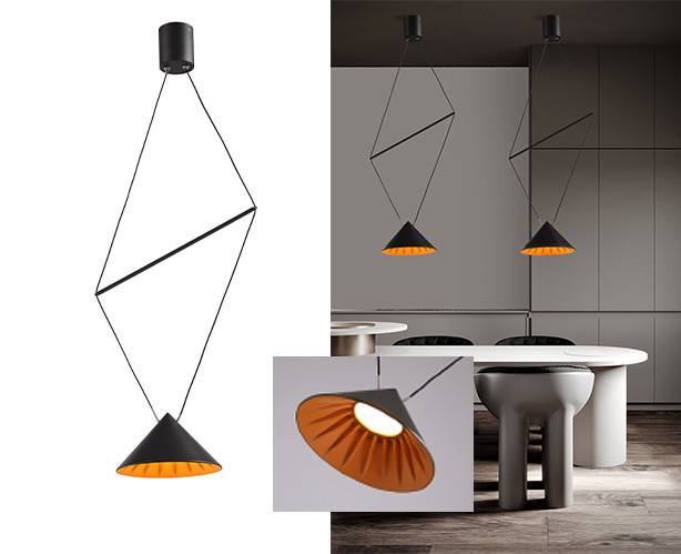 Подвесной светильник ITALLINE IT03-1430 black/orange