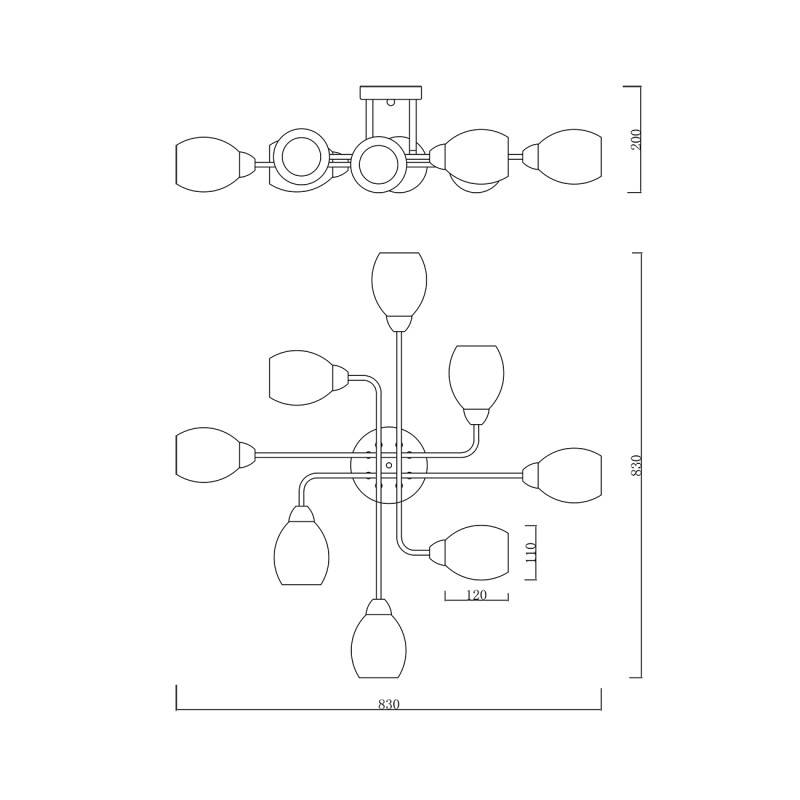 Накладная люстра Escada 1132/8P Black